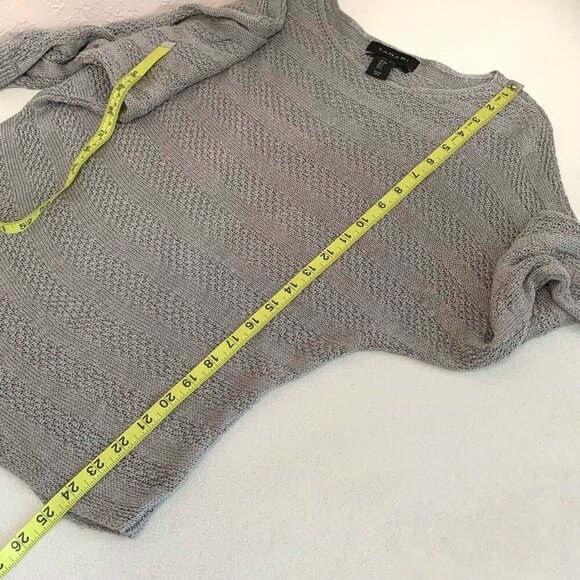 Tahari Linen Sweater Womens Small Open Knit Gray Dolman Sleeves Layering Casual - Picture 6 of 9
